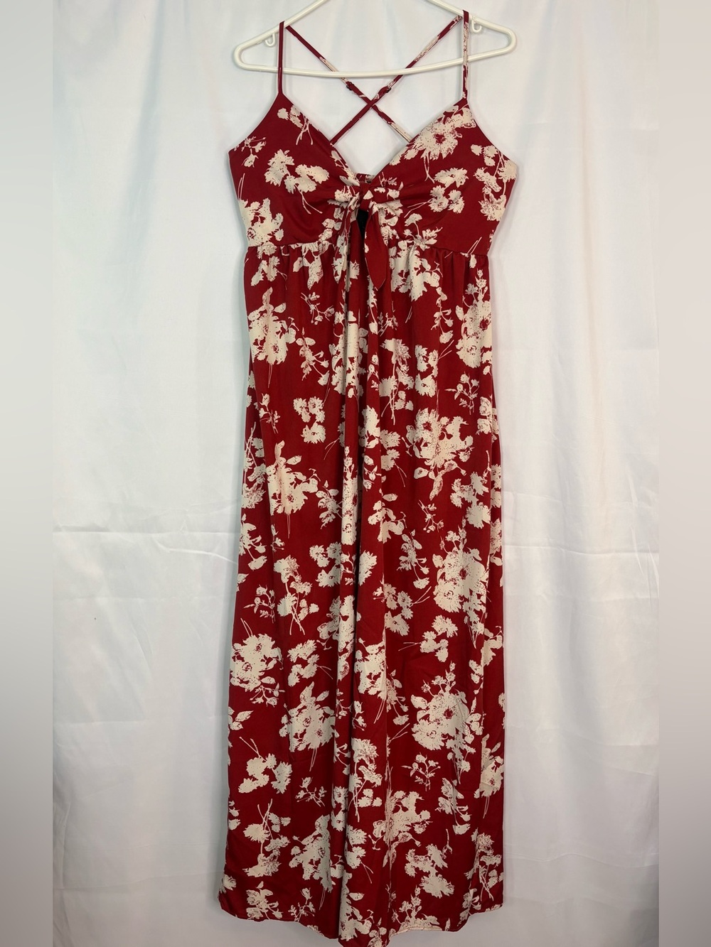 SHEIN Floral Maxi Dress Rusty with Cream Print Size L